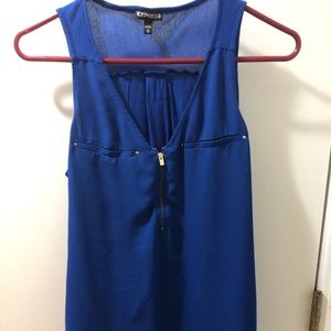 Express blue sleeveless top